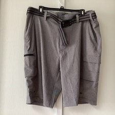 NWT IRON CO. Flat Front Size 38 Shorts Heater Gray Belted Light Weight Men's