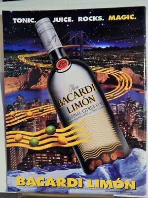 BENSON & HEDGES CIGARETTES / BACARDI LIMON RUM VTG 1998 AD,