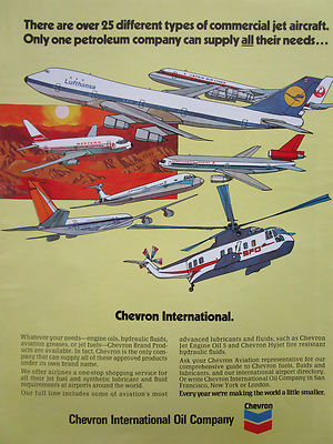 9/1972 PUB CHEVRON OIL JAPAN AIR LINES NORTHWEST LUFTHANSA BOEING 747 DC-10 AD