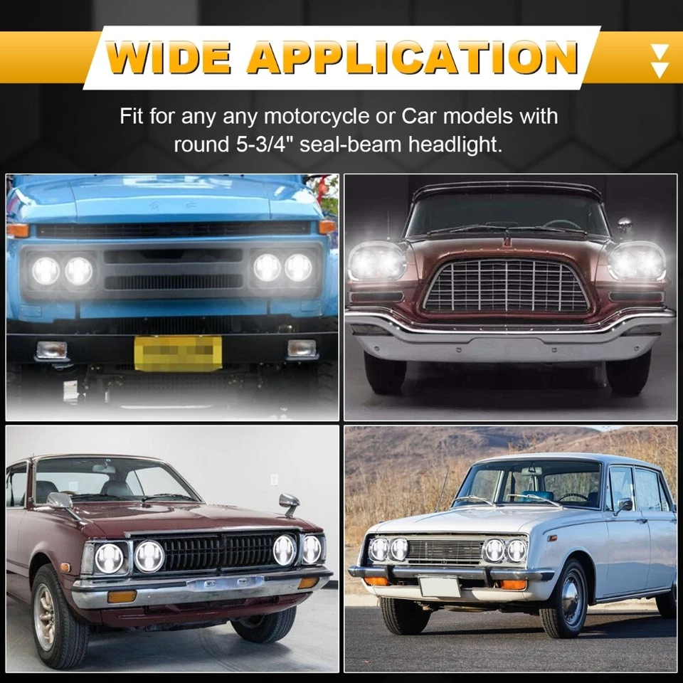 Faros LED redondos DOT 4 PIEZAS 5,75 5-3/4 para Buick Electra GS 350 400 455 Foto 4 de 4
