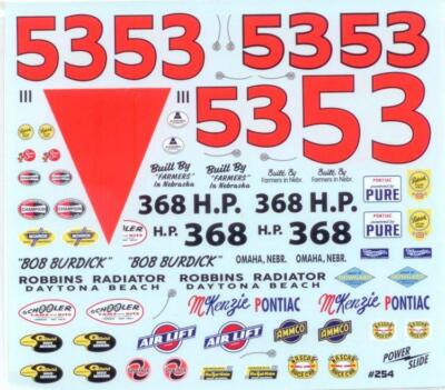 Powerslide 254 #53 Robbins Radiator 1961 Bob Burdick Nascar decal