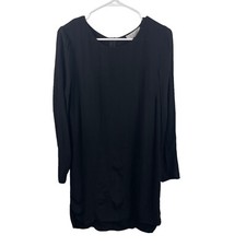 WAYF Nordstrom Black Long Sleeve Staple Dress Sz Large 100% Viscose Made in USA