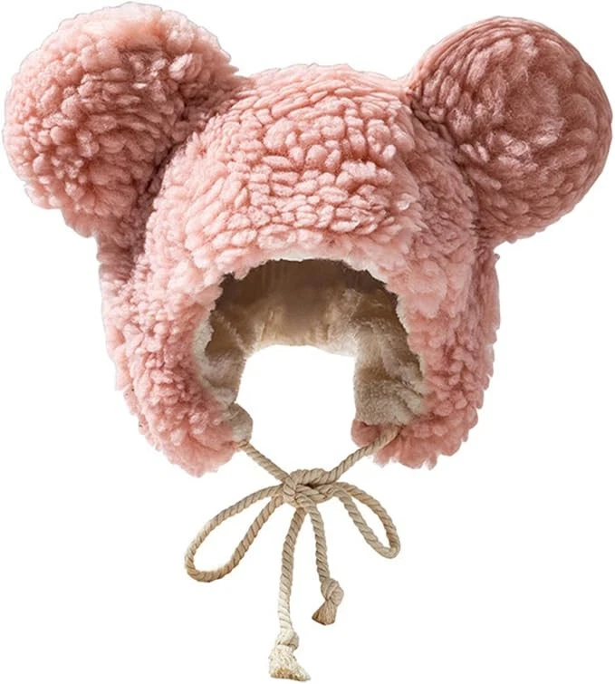Sombrero de Oso Difuso Unisex Esponjoso Imitación Piel Animal Critter Gorra Ushanka Orejas Grandes Gorro Foto 2 de 4