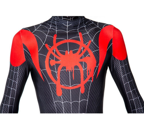 Spiderman Miles Morales Bodysuit Costume - Kids/Adult Full Jumpsuit For Halloween & Cosplay