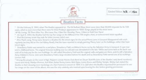 Beatles Beatlemania JFK 5 50 years USA Buckingham Cover 2014 No. 48/150 (137161) - Picture 2 of 2