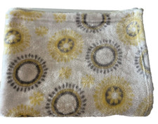 Little Miracles Baby Blanket Yellow Gray White Medallion Soft Poly Unisex