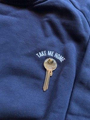 Brosbi Herren Sweatshirt Rundhals Blau L Take Me Home Schlüssel Key Locksmith 1A