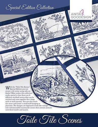 Anita Goodesign Special Edition Toile Tile Scene Embroidery Design CD NEW 19AGSE