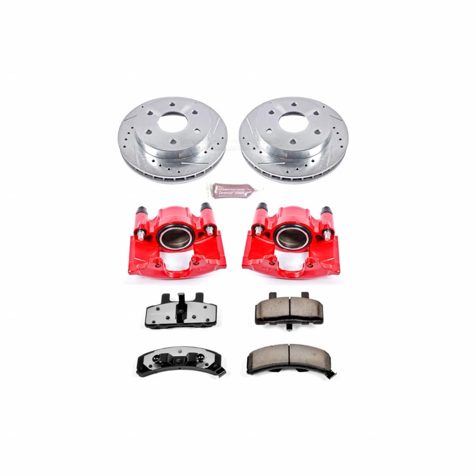 Power Stop Brake Kit For GMC K1500/K2500 1988-1999 Front Truck & Tow w/ Calipers Foto 2 de 4
