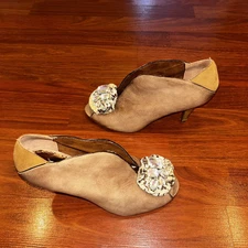 Poetic Licence London Brown Leather Women's Shoes/Heels/Pumps Sandstone Sz. 6.5