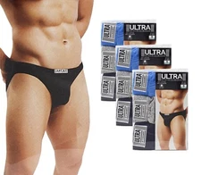 Men's Cotton Stretch Bikini Briefs Knitted Breathable Underwear Pack of 12