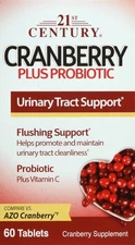 21st Century Cranberry Plus Probiotic Tablets 60 Count EXP 1/25