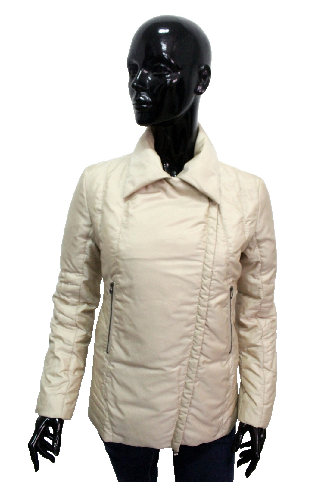 PINKO Donna Giubbotto Taglia 40 Giacca Giubbino Coat Jacket Invernale Beige