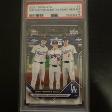 2025 Topps Now Tokyo Series Shohei Ohtani, Yamamoto, and Sasaki #7 psa 10