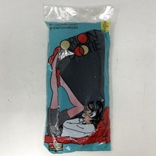 VTG 60s 70s K Mart Booties Socks Slippers Sz 9-11 Black New Mod Go Go Orlon