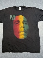 Vintage Bob Marley Lion Shirt Mens XL Black Reggae Rasta Michael Athletic Cotton