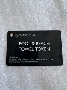 Intercontinental Malta IHG HOTEL Towel CARD For Collection