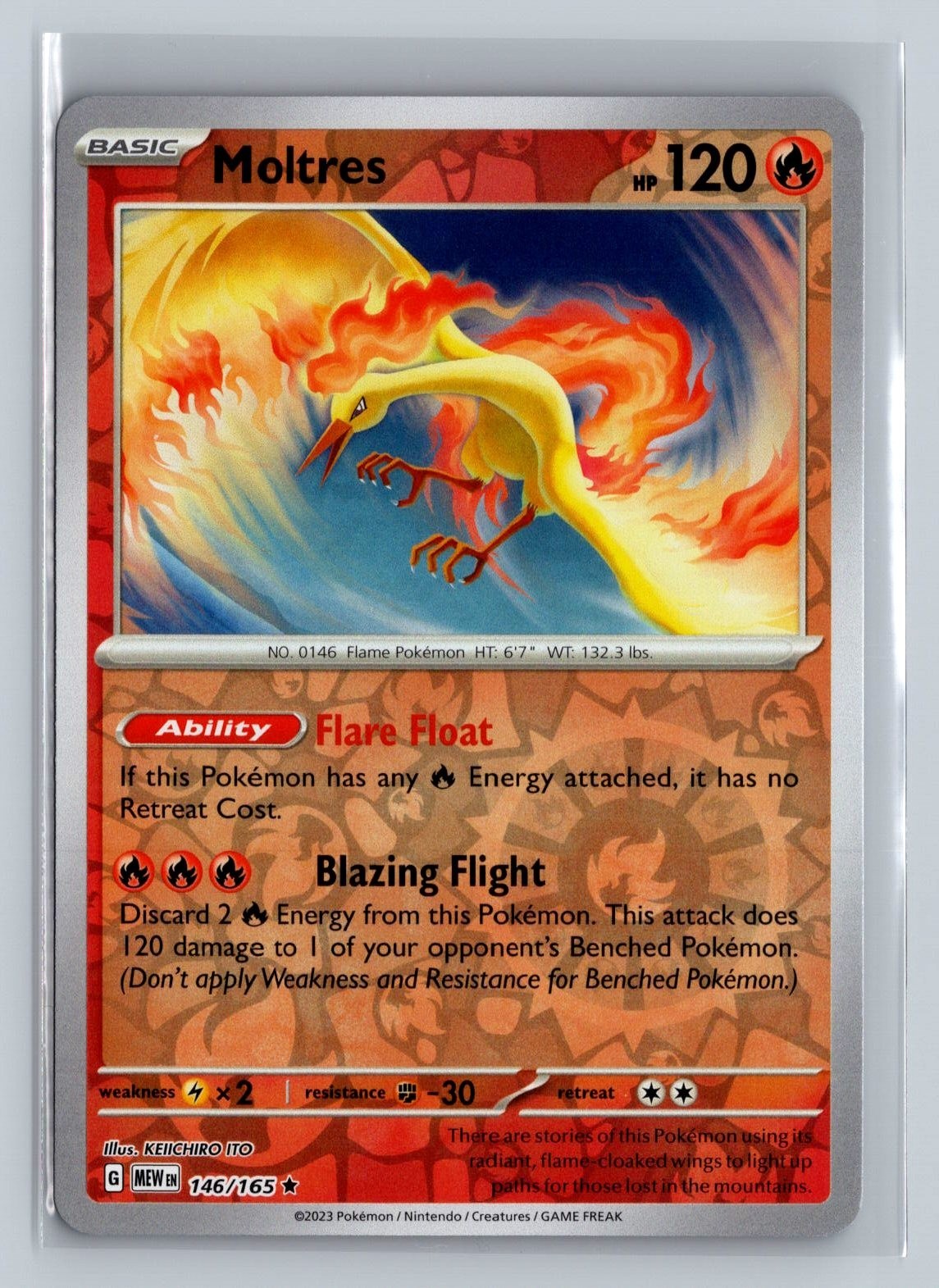 Moltres Reverse Holo NM 146/165 Scarlet & Violet 151 Pokemon Card NM