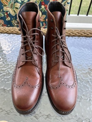 Wolverine BLVD  Brown Leather Wingtip Lace Up Men s Boots, USA 12 D W990161