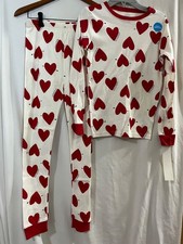 Carters Valentine Heats Pajama PJ Set Pants Long Sleeves Snug fit Sz 10,12 New