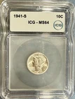 1941-S Silver Mercury Dime ICG MS64 Amazing Coin #200