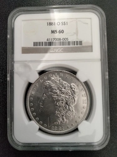 1881-O MORGAN SILVER DOLLAR  NGC MS60
