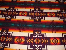 PENDLETON CHIEF JOSEPH WOOL BLEND BLANKET,LARGE 92 X 100.BROWN BACKGROUND,GUC