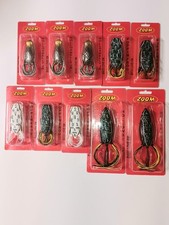 10 Zoom Frogs Mixed 3 Hollow Belly Jr.  2&1/2"  1/2 oz. Shad. 5 Poppin Frog 3" 