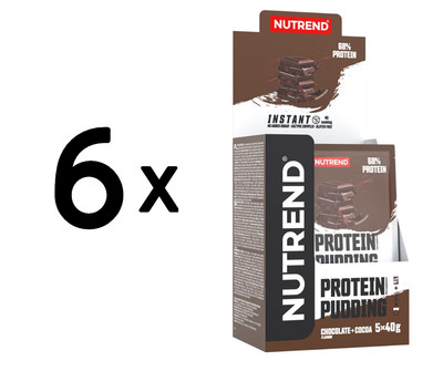 6 x Nutrend Protein Pudding, Chocolate + Cocoa - 5 x 40g (45,79 EUR/kg)