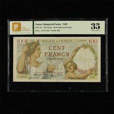 1940 France Banque de France 100 Francs Pick#94