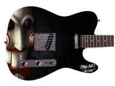 Tobin Bell Saw Jigsaw Movie Signed Custom Graphics Guitar ACOA