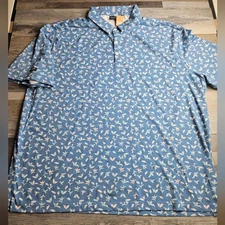 Sunday Swagger Men's Golf Polo Shirt Size 4XL Blue Pattern