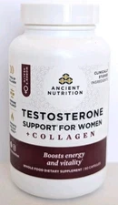 Ancient Nutrition Test/Vitality Support for Women + Collagen, 90 Count, Exp 2/27