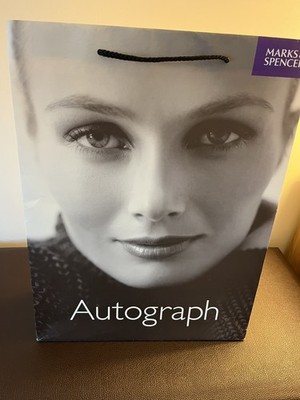 VINTAGE AUTOGRAMM M&S STRONG PAPER SHOPPING DESIGNER TRAGETASCHE 2003