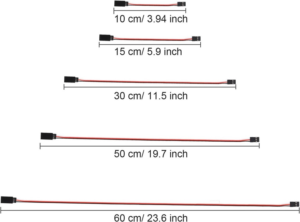 Tecunite 20 Pieces 3 pin Servo Extension Cable Wire Cord Female To Male tecunite-20-pieces-3-pin-servo-extension-cable-wire-cord-female-to-male