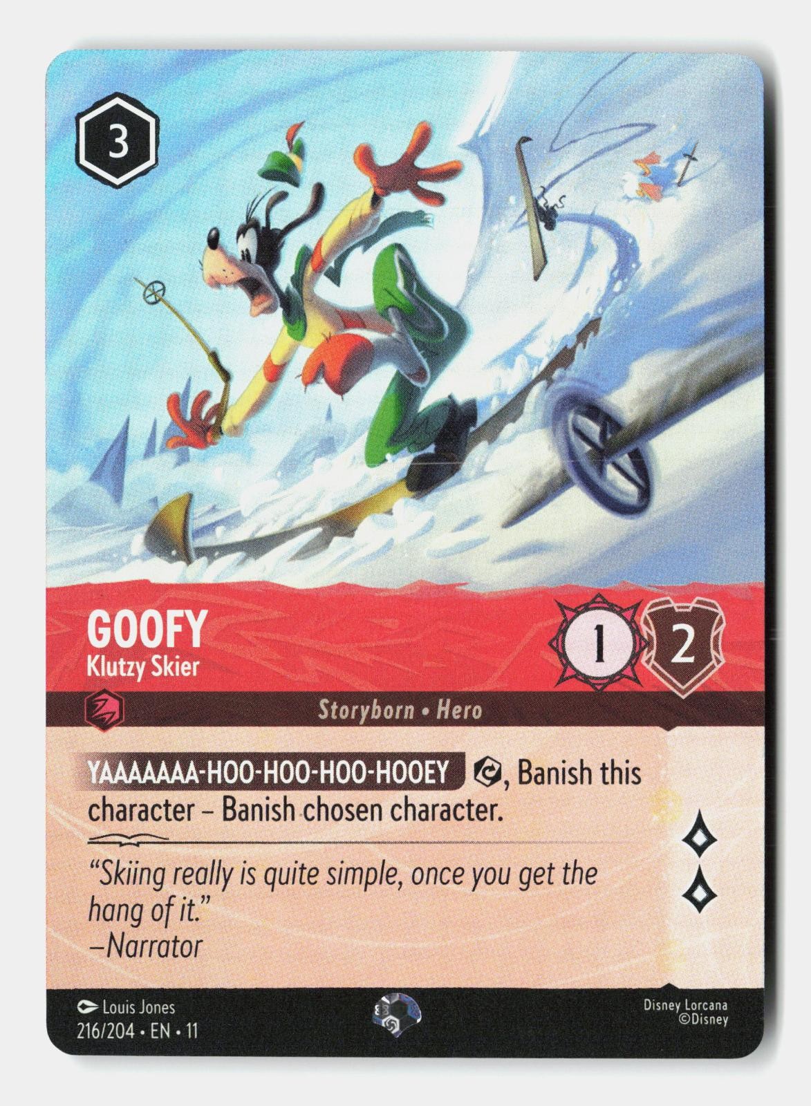 Goofy - Klutzy Skier (Epic) 216/204 Epic Winterspell Lorcana Holo Near Mint