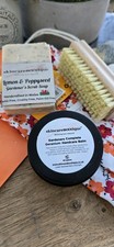 Gardeners Gift Set with cotton gardening gloves natural soap handbalm nail brush