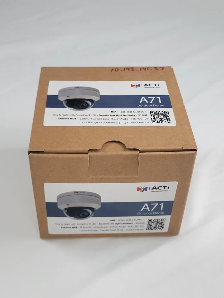 ACTi A71 4MP Outdoor IR WDR Dome IP Security Camera – ONVIF, PoE, 2.8mm Lens - Image 4 of 4