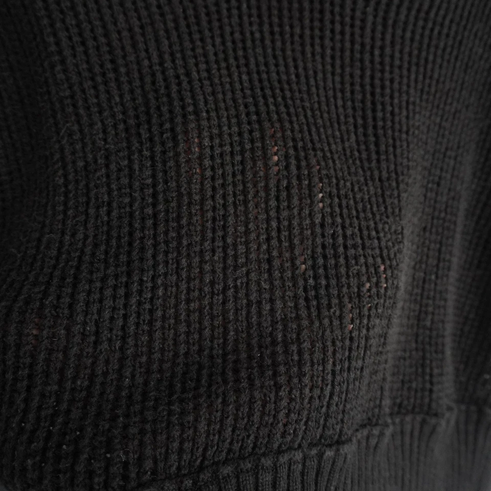 Sudadera con Capucha James Perse Negra Tejida Abierta Cuello en V Suéter Talla 3 LG Mezcla de Algodón Lino Foto 2 de 4