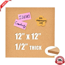 12X12 Cork Board Tiles Bulletin Board 1/2" Thick Square Cork Boards for Walls