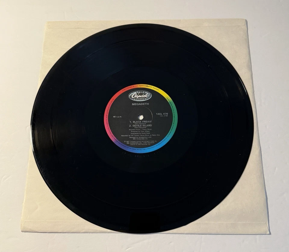 Megadeth – Wake Up Dead 1987 UK   12"  Vinyl Single/EP, Capitol 12CL 476 VG/VG Foto 4 de 4