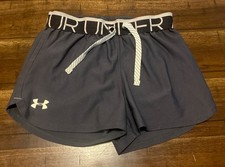 Under Armour Shorts Loose Heat Gear Youth Small Black Running Shorts Drawstring