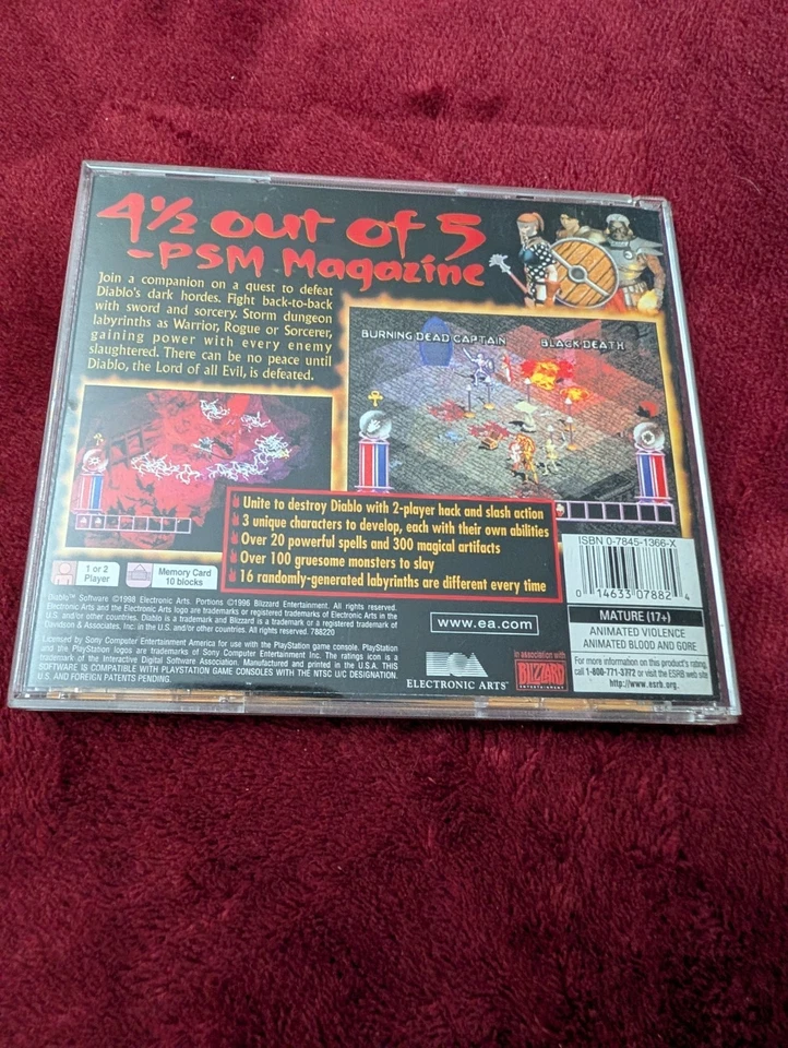 Diablo Sony PlayStation 1 *1998* CIB with Manual AND Registration Card *Working* - Image 2 of 4