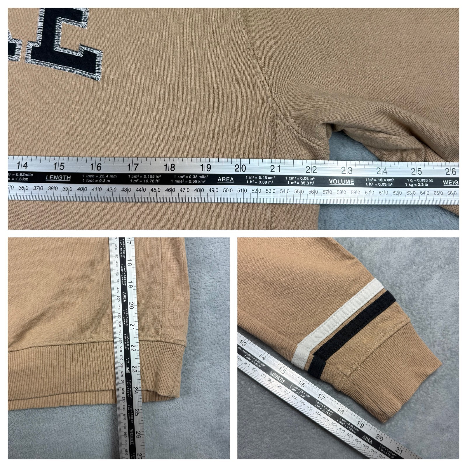 Vintage Nike Y2K Beige Tan Spellout Swoosh Collegiate Size Medium Sweatshirt image 6