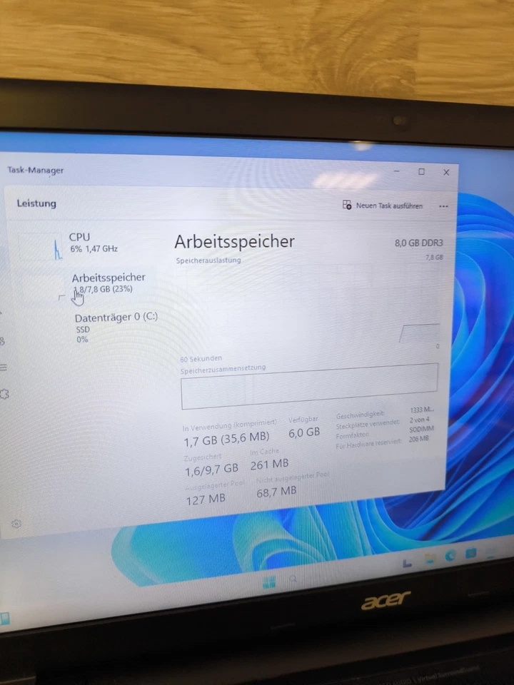 Laptop Acer Aspire V5-531 15,6" Display / 8GB / 256GB SSD - Bild 4 von 4