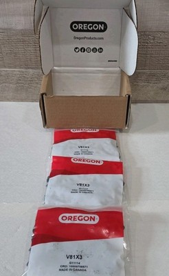 OREGON 3-Pack V81X3 Chainsaw Chains 20'' Bar 81 DL's, .063 Ga, .325 Pitch, 3 Pack