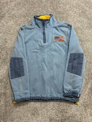 Fat Face The Airlie Sweater Mens 30 Blue Marthas Vineyard USA Flag Logo Cotton