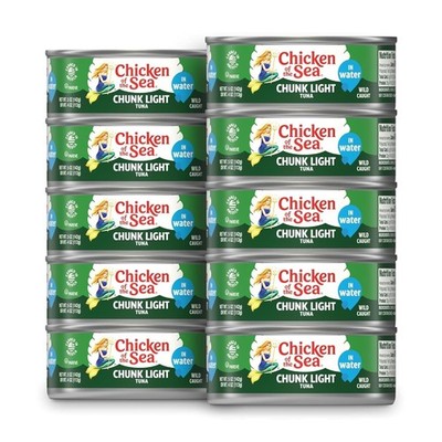 Chicken of the Sea Wild Caught Chunk Light Tuna, 5 Ounce Cans, 10-Count   High