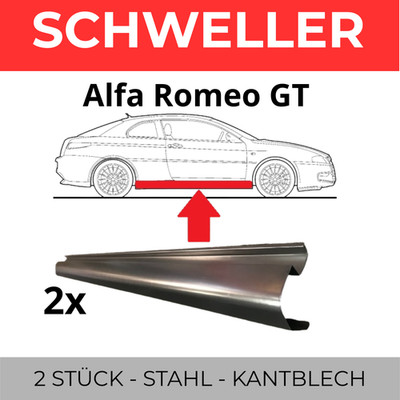 Schweller SET 2 Stk  Kantblech Alfa Romeo GT 2003 2010   Reparaturblech Stahl