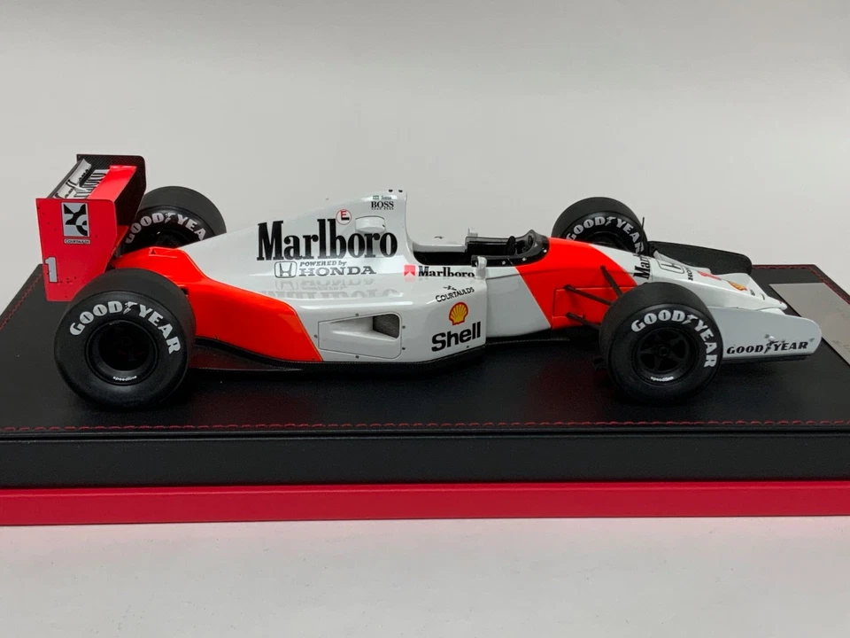 1/18 modelos AB F1 McLaren MP 4/7 de 1992 Senna Car #1 base de cuero AB2-09 Foto 4 de 4